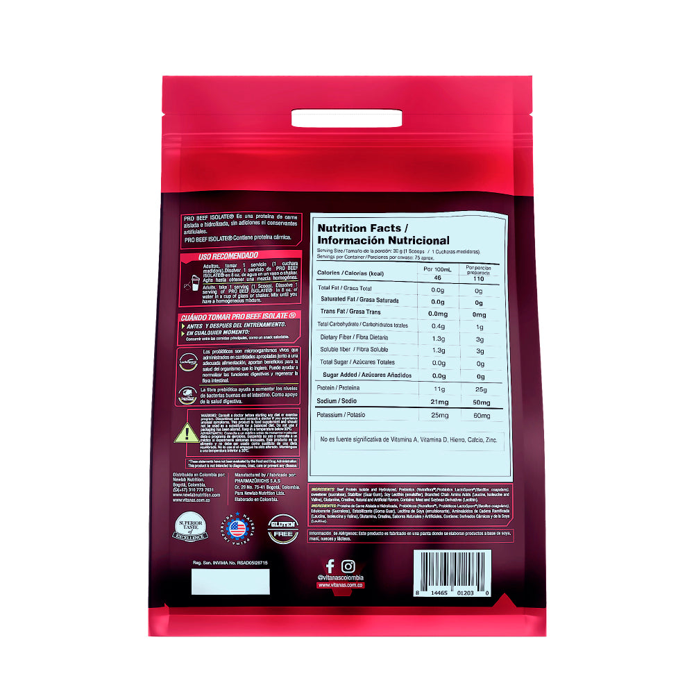 PRO BEEF ISOLATE 5 LB - PROTEINA HIDROLIZADA DE CARNE