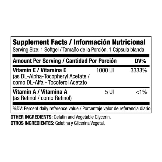 VITAMINA E 1000IU X50 TABLA