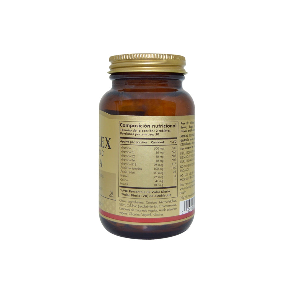 B-COMPLEX CON VITAMINA C - 100 TABLETAS