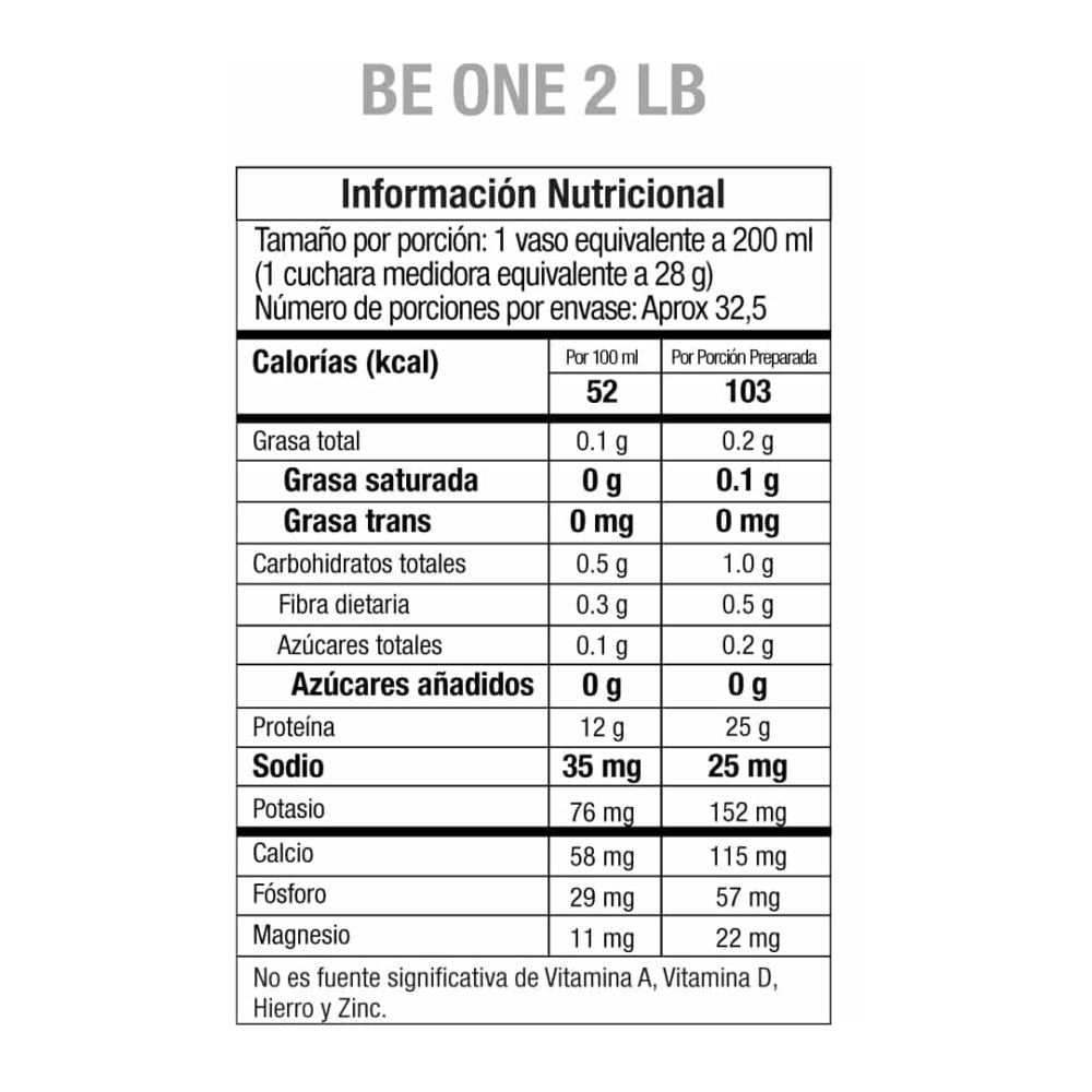 BE ONE VAINILLA 2 LB - PROTEINA AISLADA - GMN
