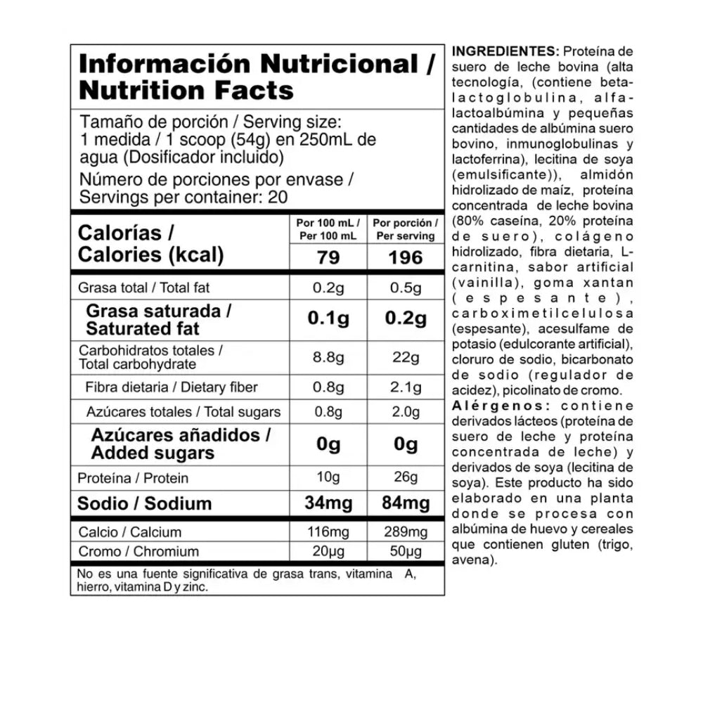 BIPRO LITE 2 LBS - PROTEÍNA CON COLÁGENO HIDROLIZADO Y L-CARNITINA