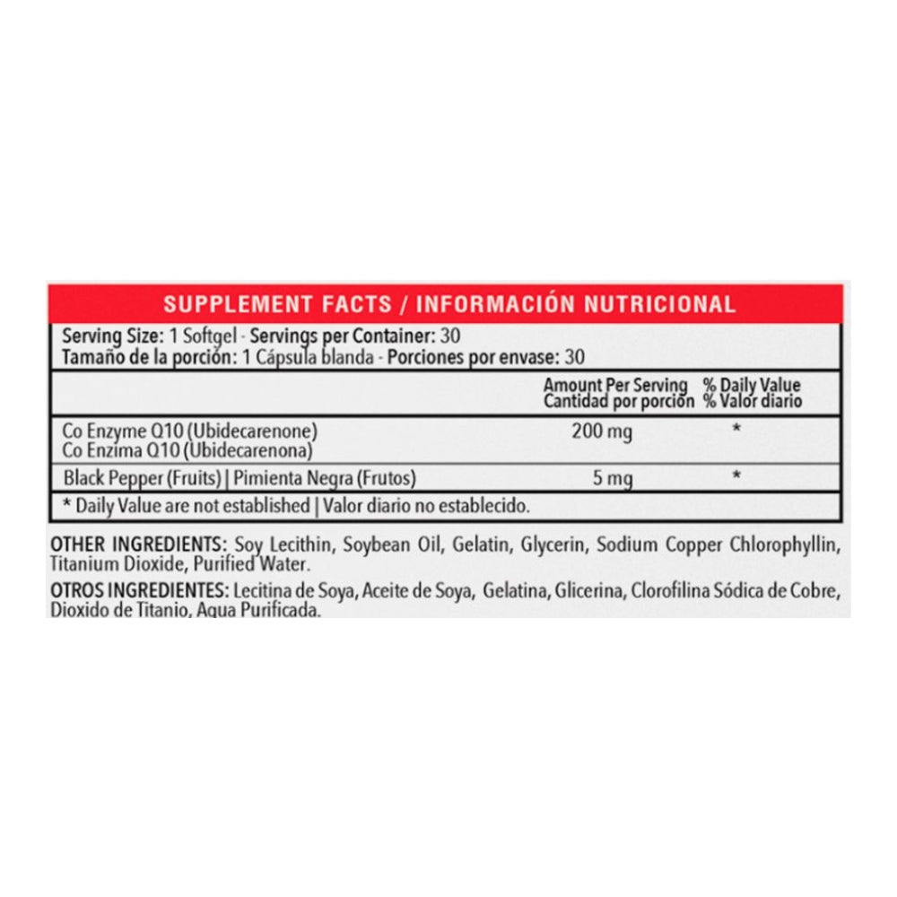 COENZIMA Q10 CON BIOPERINA 30 SOFTGELS