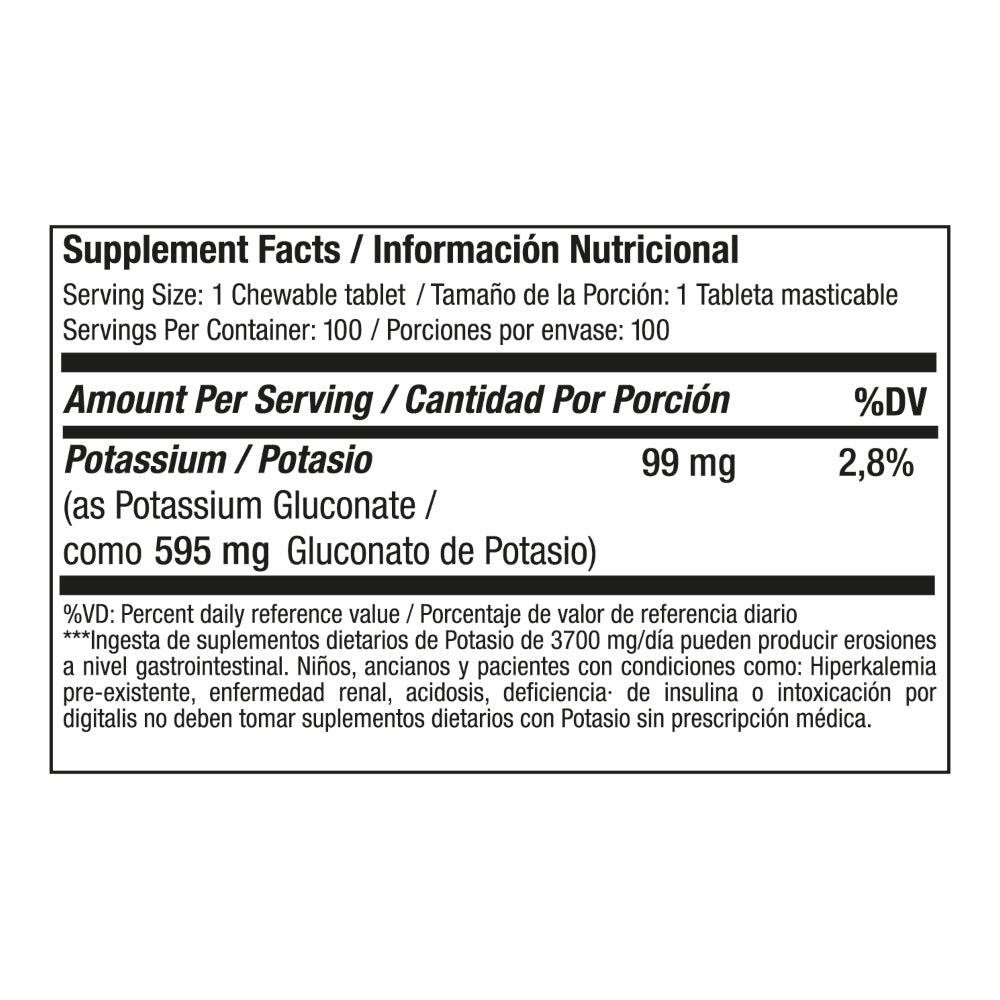 POTASIO 595 MG MASTICABLE
