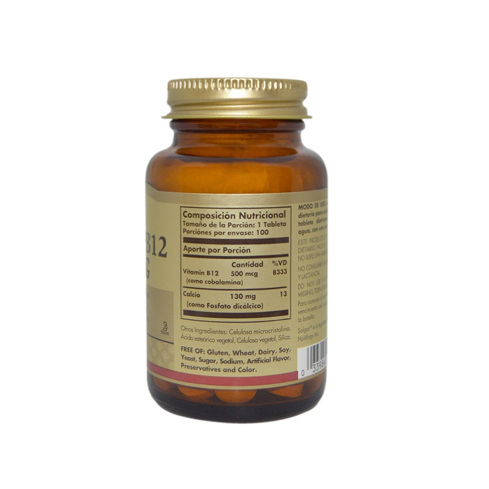 VITAMIN B12 500 MCG - 100 TABLETAS