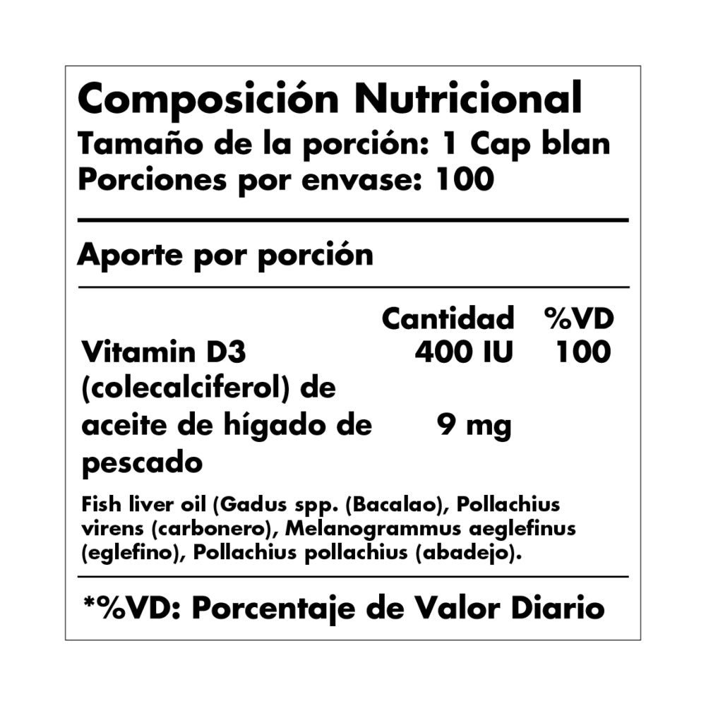 VITAMINA D3 400 IU - 100 SOFTGELS