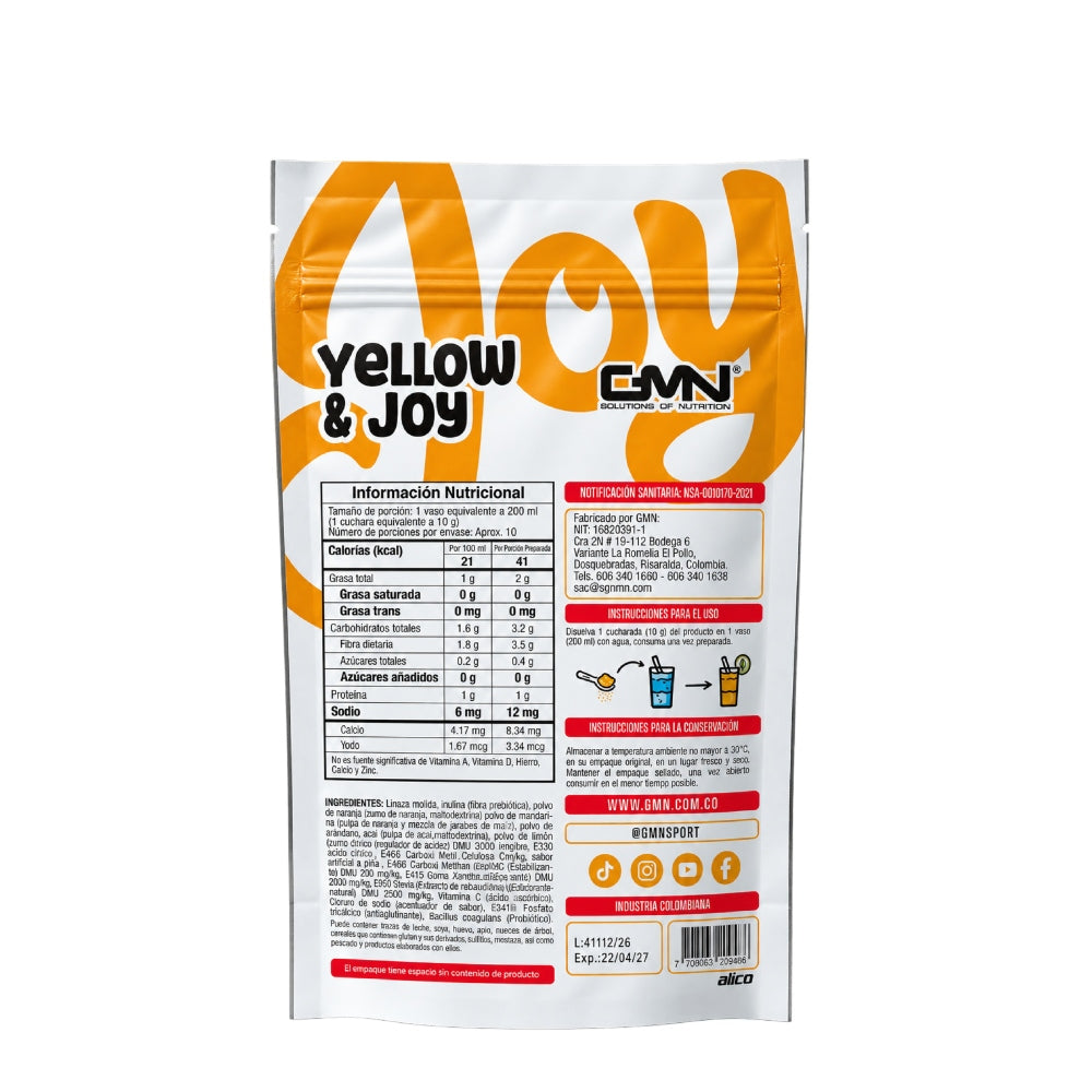 YELLOW & JOY - 10 PORCIONES - BATIDO AMARILLO